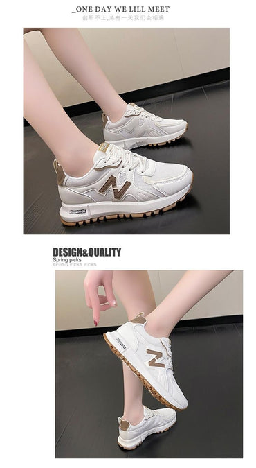 Sports Shoes for Women 2025 Spring New Super Hot Versatile Anti slip Casual Women's Shoes Soft Sole Running Little White Shoes