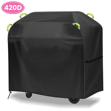 420D Rainproof Outdoor BBQ Cover,Gas Dustproof Oxford Tent Barbecue Cover Waterproof Strips Grill Rack Protective Oven Hood