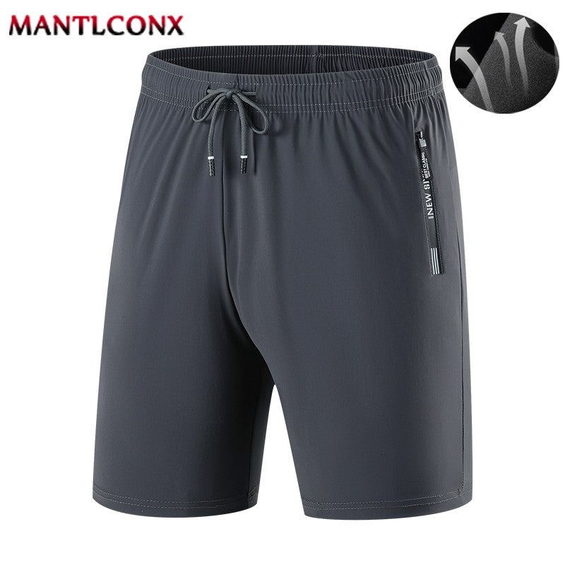 Quick Dry Shorts Men Summer Thin Short Pants Running Sports Bottom Gym Fitness Beach Zipper Pocket Loose Short Sweatpants Men