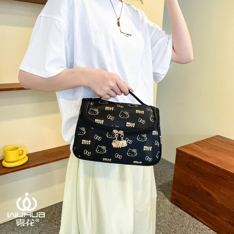 Hello Kittys Cosmetic Bag Cute Cosmetic Bag Girl Portable Large Capacity Travel Wash Up Skin Care Products Storage Bag