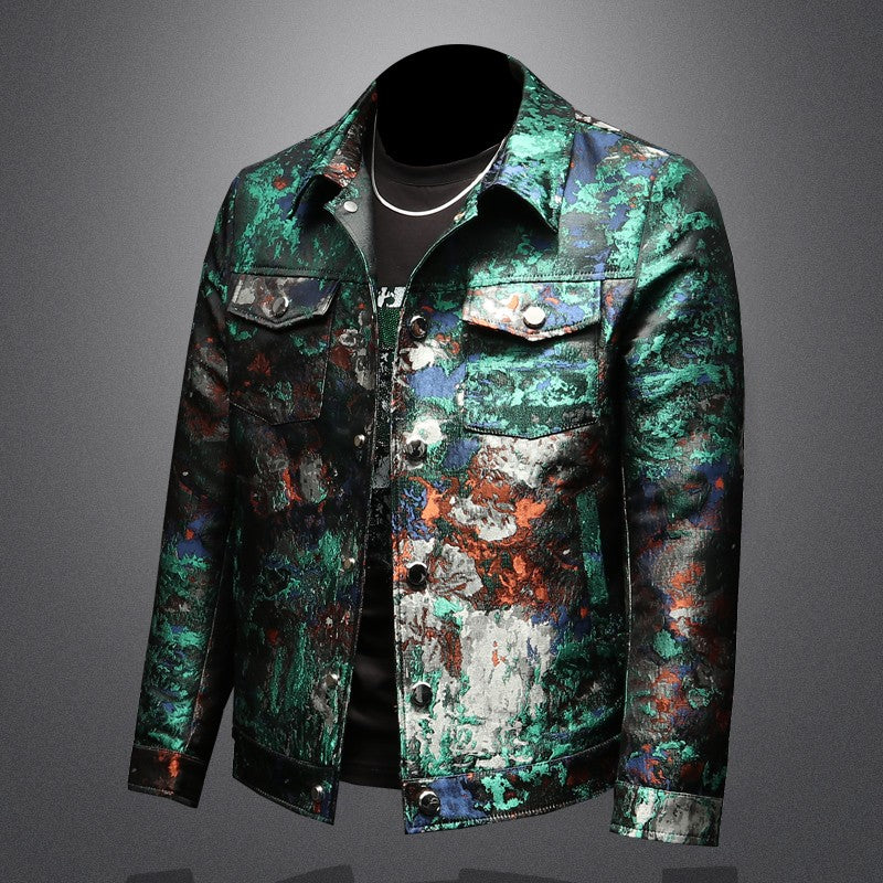 2025 Spring Vintage Jacquard Jacket Men Luxury Casual Business Social Jacket Social Streetwear Bomber Jacket Men Clothing M-4XL