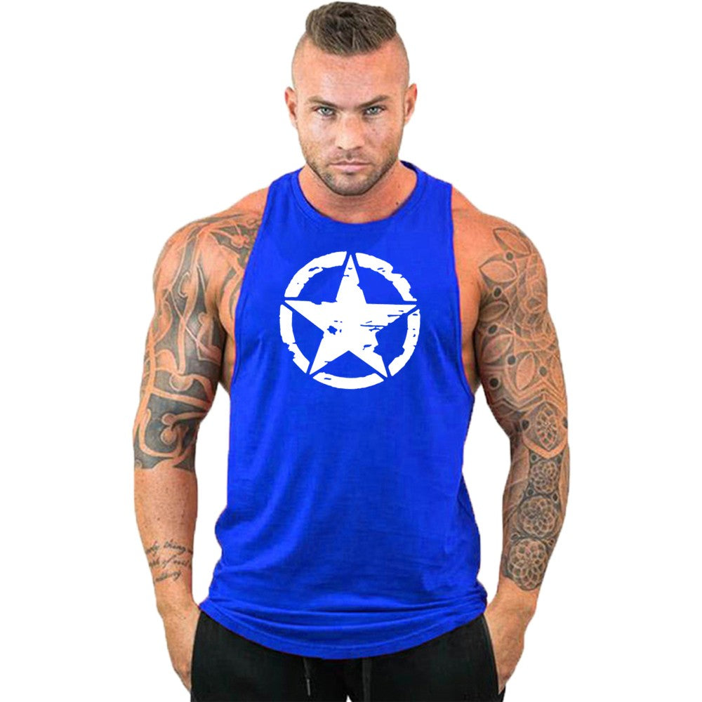 New fashion pure cotton sleeveless shirt vest men's fitness shirt men's undershi