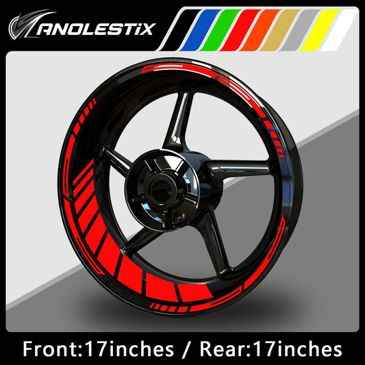 Reflective Motorcycle Wheel Stickers Hub Decal Rim Stripe 17 Inchs For YAMAHA Honda Kawasaki Suzuki BMW KTM Husqvarna Triumph
