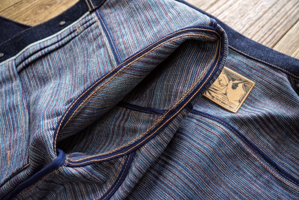 Sauce Zhan Mens Rainbow Sanforized Selvedge Denim Jacket Jean Jacket Men Regular Fit 21 OZ