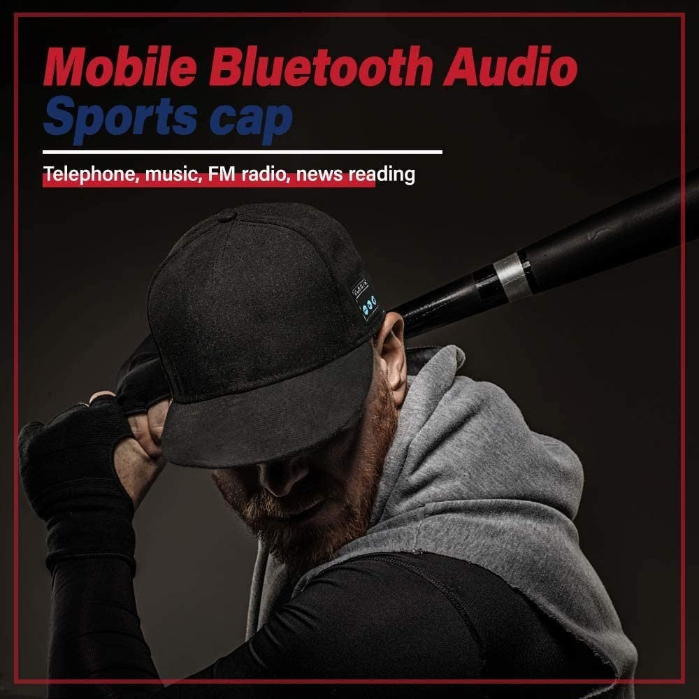 Boné com alto-falante Bluetooth, ajustável, sem fio, com viva-voz inteligente para esportes ao ar livre, boné de beisebol Bluetooth sem fio com microfone