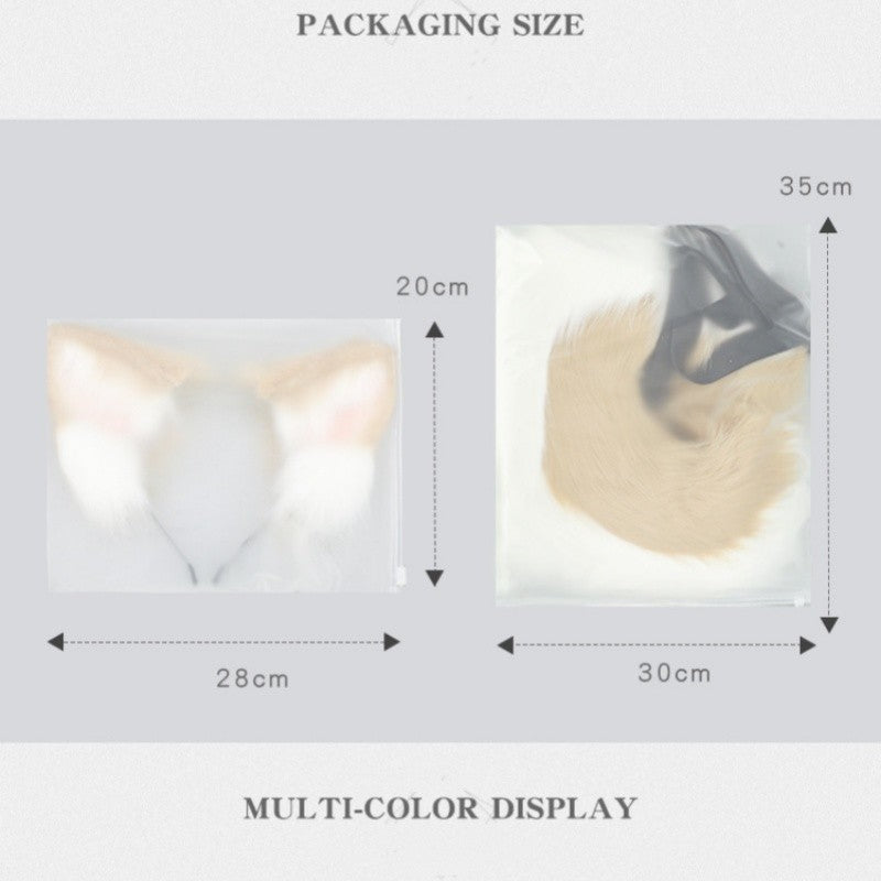 2025 New Halloween Simulated Furry Dog Ear Hairband Lolita Realistic Tail Set Cute Animal Plush Dog Tail Cosplay Props