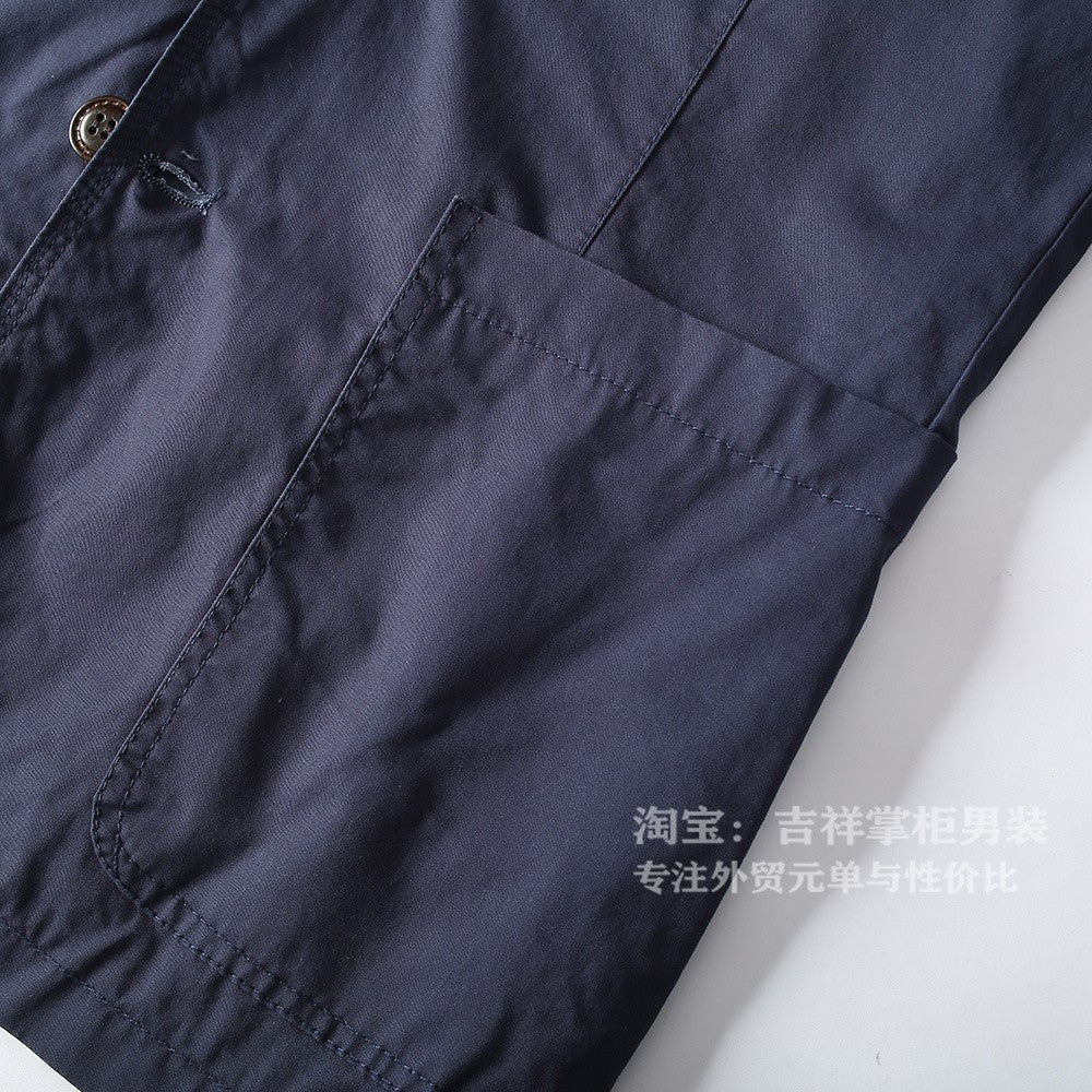 Turkey High Quality 100% Cotton Yarn Washed Breathable Autumn Men's Casual Blazer Suit Light Versatile Suit Coats Citboys Cool