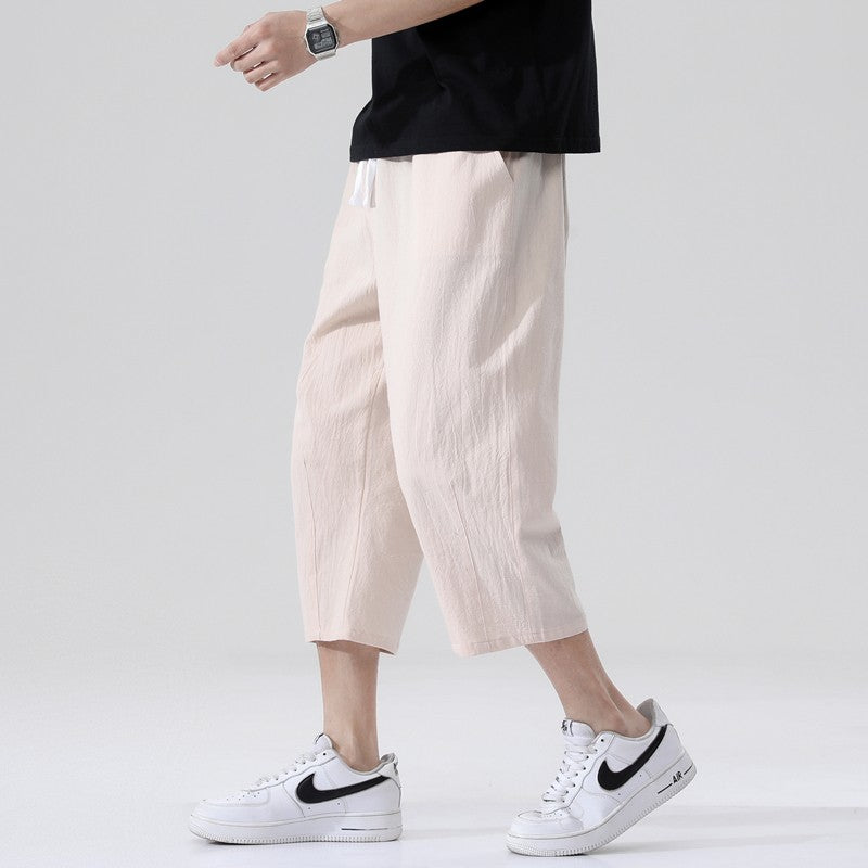 Summer Casual Linen Short Pants New Cotton Straight Mens Lightweight Shorts Large Solid Color Gym Fifth Beach Short Pants