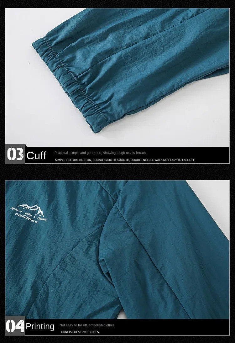 2025 Mens Sportswear Spring Summer Tracksuit 2 Piece Sets Sports Suit Sun Jacket + Pant Running Set Male Gym Exercise Clothing