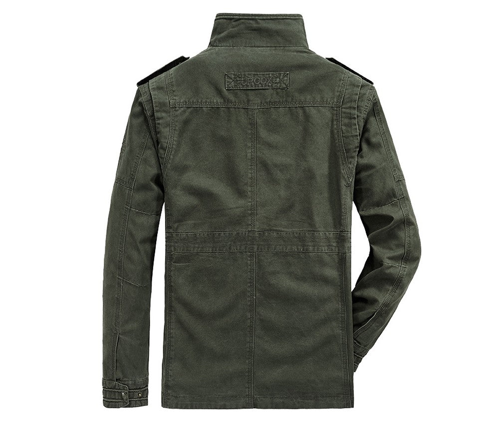Autumn Men's Military Jacket Casual Man Stand Collar Cotton Business Coats Men Multi-pocket Windbreaker Jackets Clothing 7XL