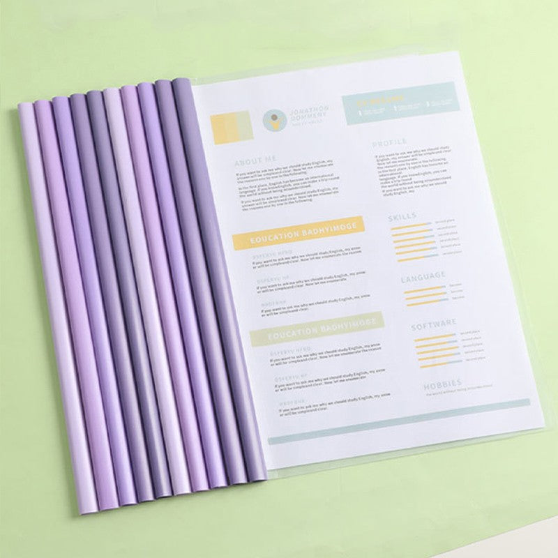 10pcs Transparent File Document Thicken Draw Rod A4 Folder Test Paper Storage Bag Clip Office Folder Organizer Office Supplies