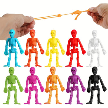 10-100pcs Stretchy Skeleton Toys For Assorted Color Stretchy Skull Squishy Toys For Halloween Party Favors Prizes Gifts