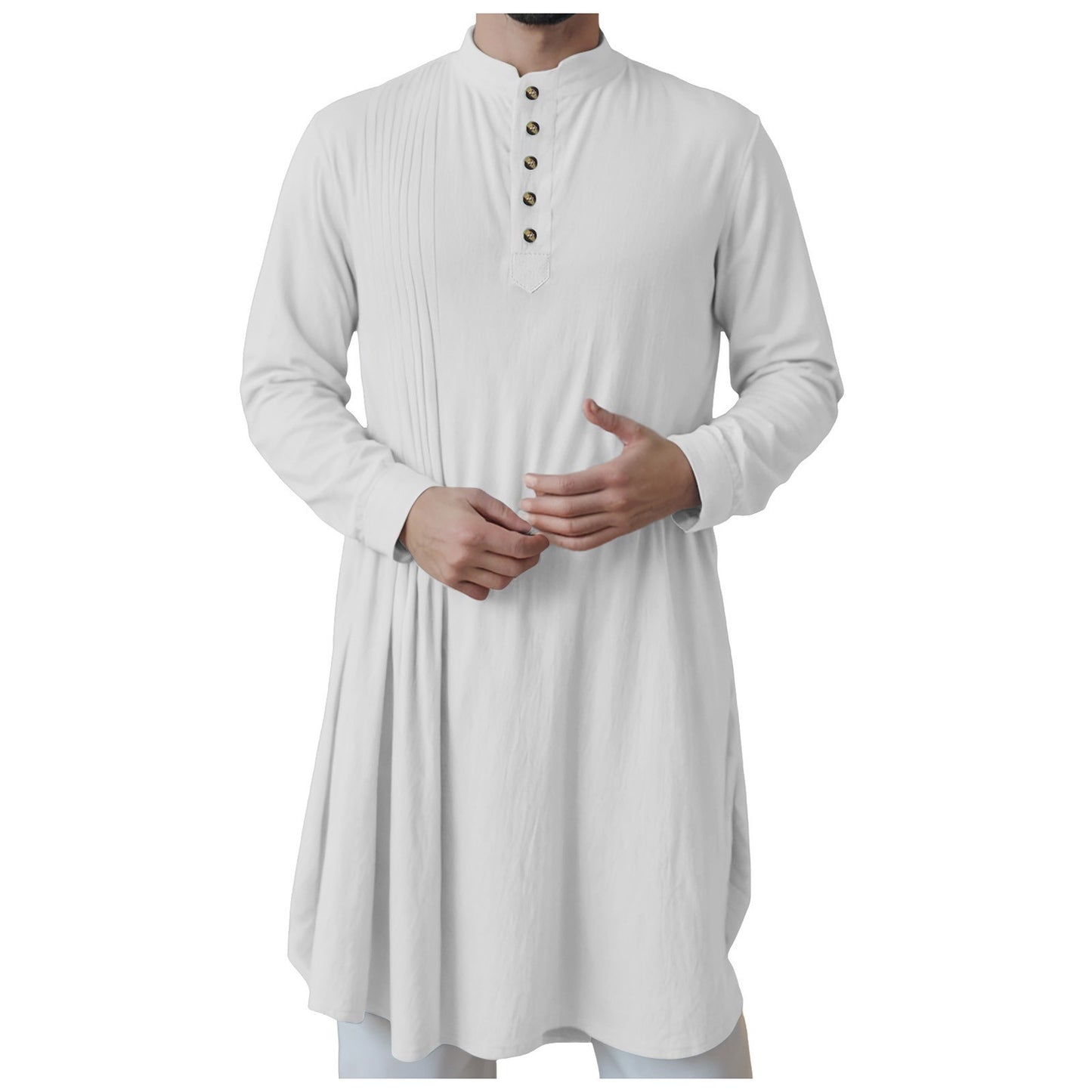 Men'S New Muslim Middle Arabic Men'S Button Down Cotton And Linen Shirts Muslim Robes Stylis Male Clothes Stylis Male Clothes