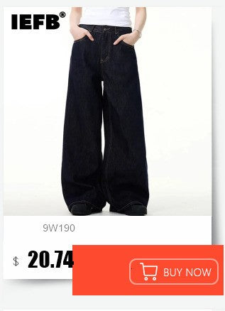 IEFB Vintage Men's Baggy Denim Trousers 2023 New Streetwear Wide Leg  Loose Denim Pants Fashion Distressed Straight Pants 9C1519