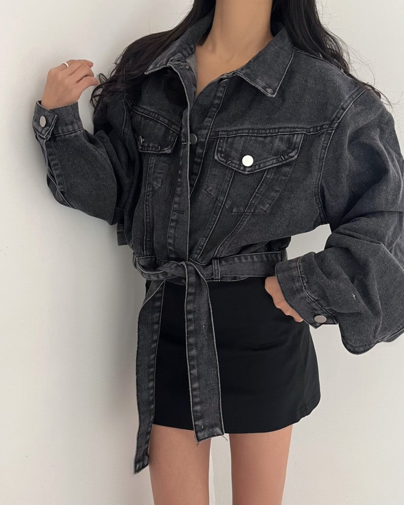 2 colors Women's casual Jean Coats 2025 Spring Women Denim Jacket Long Sleeve cropped Female Girls streetwear(N2418)