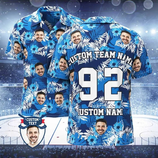 2025 Custom Photo Face Name Hawaiian Shirt Personalized Diy Text Beach Shirt Gift Mens Designer Shirts Customize Club Jersey