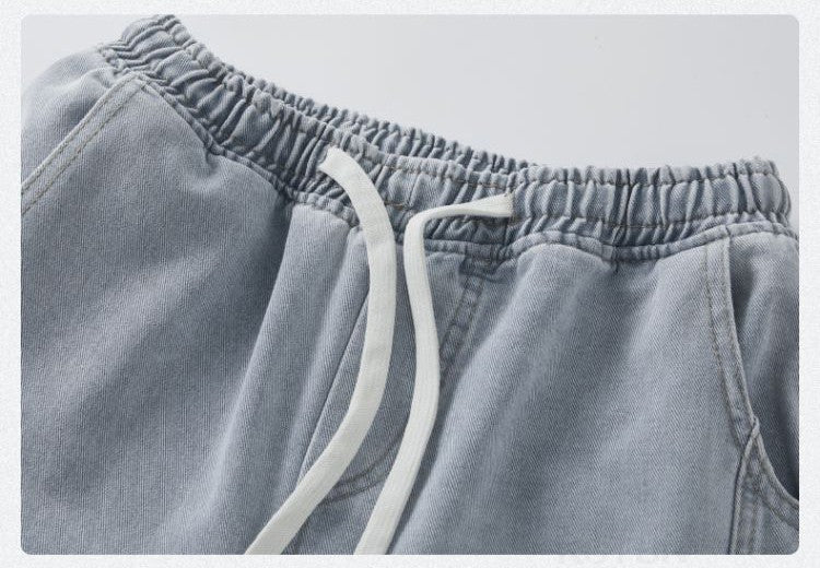 KSTUN Light Blue Jeans Men Straight Loose Mens Baggy Pants Elastic Wasit Wide Leg Jeans Vintage Washed Large Size Spring 2026