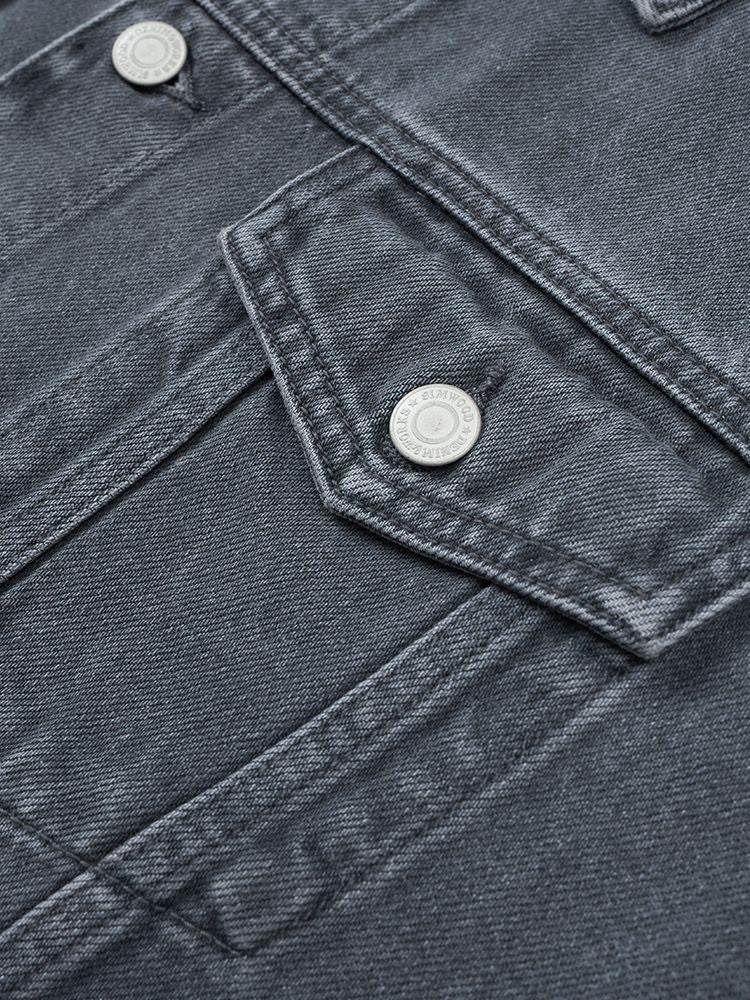 SIMWOOD 2025 Autumn New Oversize Denim Jackets Men 12oz Washed Classical Denim Coats