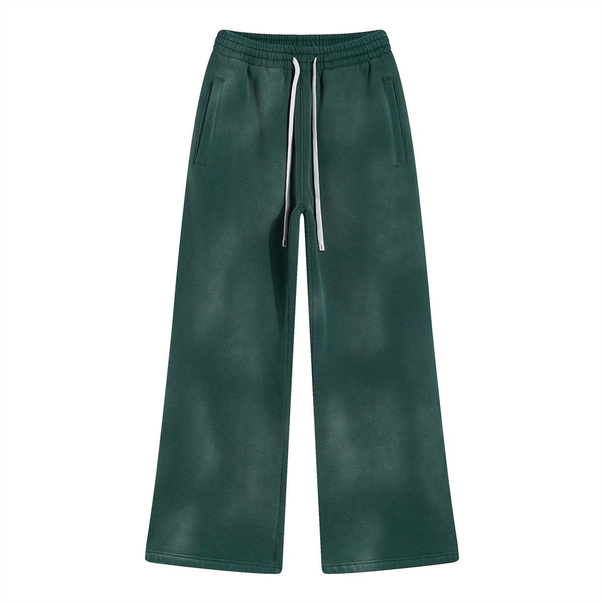 Autumn and winter 2024 new splash ink white spray-dyed loose plus velvet joggers