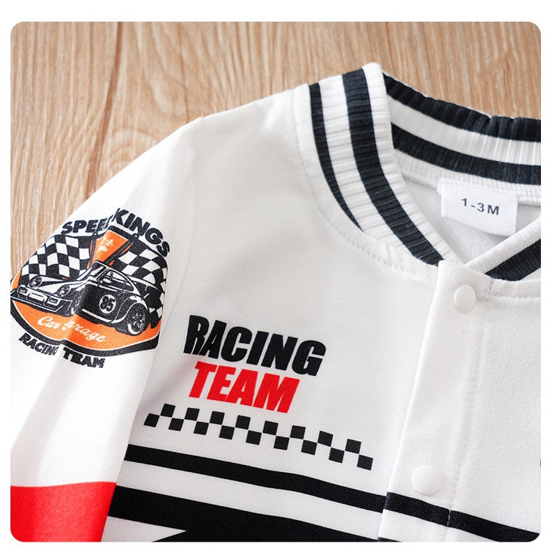 Newborn Clothes Outdoor Racing Clothes Comfortable And Soft For Boys And Girls Spring And Autumn Long Sleeved Baby Jumpsuit
