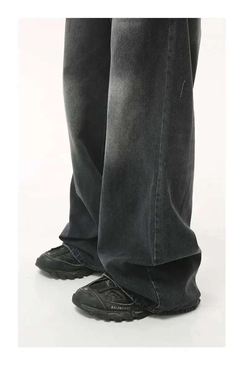 IEFB Vintage Men's Baggy Denim Trousers 2023 New Streetwear Wide Leg  Loose Denim Pants Fashion Distressed Straight Pants 9C1519