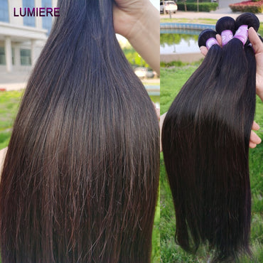 8-40" Bone Straight Human Hair Bundles 1/3/4 PCS Brazilian Hair Weave Raw Human Hair Bundles Deal Virgin Hair Extensions Lumiere