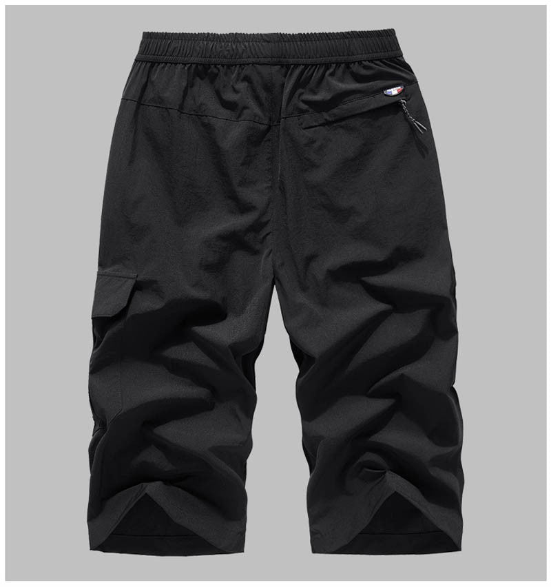 Men's Summer Quick Dry 3/4 Pants Lightweight Capri Shorts Hiking Fishing Travel Casual Cargo Shorts Pants Men Gym Shorts 7XL 8XL