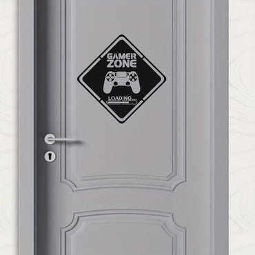 1pc Gamer Zone Door Decal Wall Vinyl Sticker, Controller Video Game Art Decals, For Living Room, Bedroom, Home Decoration