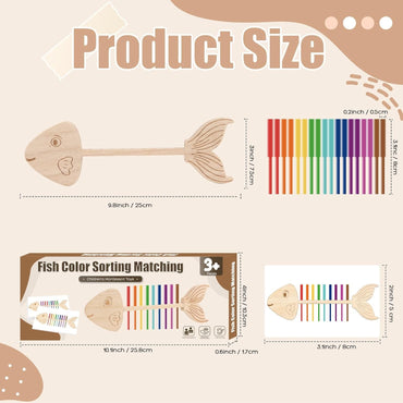 Montessori Fish Bone Matching Puzzle Toy Color Classification and Sensory Matching Game Children's Growth Gift Toy