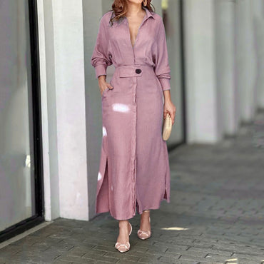 Fashion Spring Overalls Sundress Women 2025 Autumn Dress Casual Elegant longSleeve Baggy Work Vestidos Kaftan Maxi Long Dress
