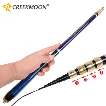 Varas de Pesca de Carpa de 4 Posições em Fibra de Carbono 3.6-7.2M Vara Telescópica para Alimentador de Riacho Ultraleve Acessório Duro Varas de Pesca de Mão