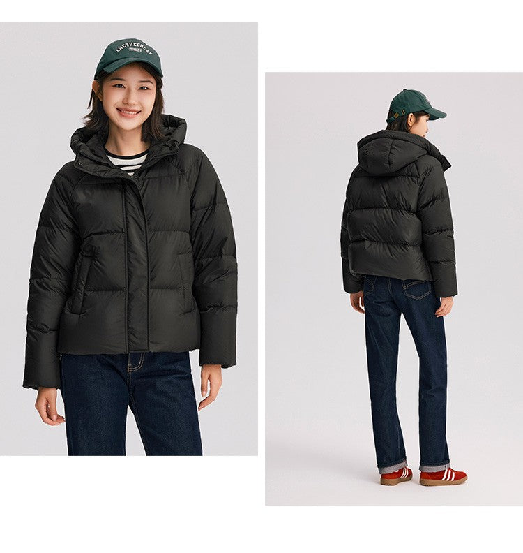 Semir Down Jacket Women Solid Color Loose Versatile 2024 Winter New Three-Proof Hooded Puffer Coat Down Jacket