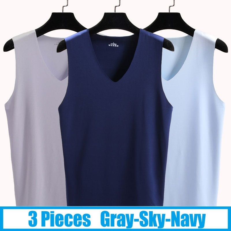 3Pieces/Lot Seamless Sleeveless Undershirt Tank Top Men Fitness Shirts Mens Body