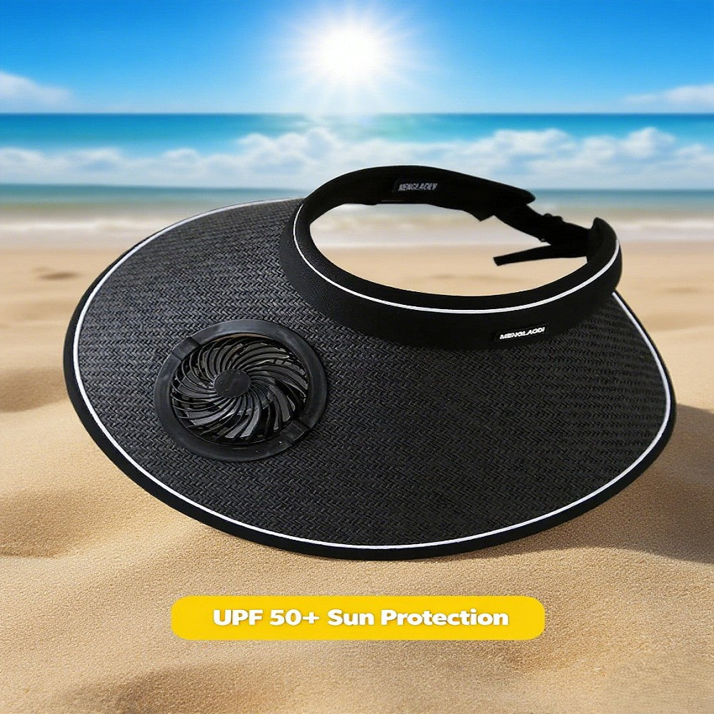 Outdoor Must-Have! Wide Brim Sun Hat With Built-in Fan - USB Charging, Lightweight, Suitable For Camping, Hiking & Fishing
