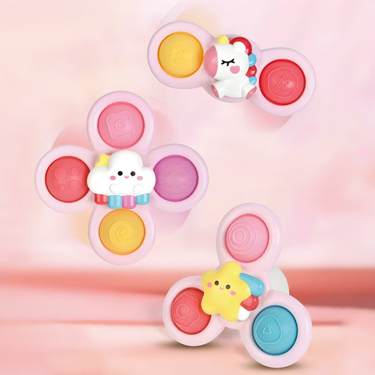 Baby suction cup rotating toy set, dreamy fairy tale series rotating music, cute cartoon image with diverse gameplay and gifts