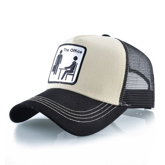 Trucker Caps Unisex Mesh Baseball Caps Men Women Outdoor Breathable Visor Hat Fashion Hip Hop Casquette The OFFICE Drake Bones