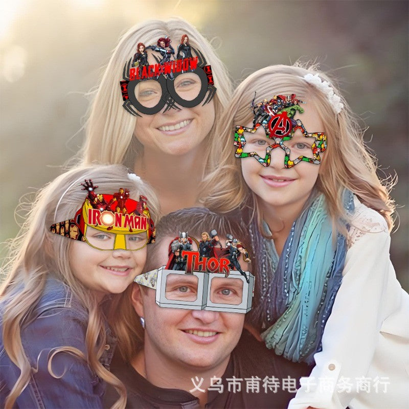 Marvel Spiderman Glasses Party Decoration Set Birthday Gift Party Halloween Cool Accessories Favorite Ornament for Boy 8/16Pcs