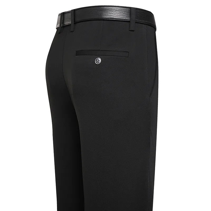 Spring Summer Men's Casual Pants Stretchy Suit Pants Formal Business Trousers Plus Size 46 48 Classic Navy Blue Trousers