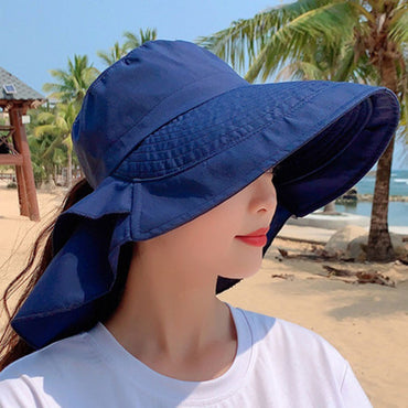 Novo Chapéu de Sol Feminino de Verão Com Proteção de Pescoço e Para-sol Para Ciclismo ao Ar Livre, Chapéu de Pescador de Aba Larga, Boné de Caminhada