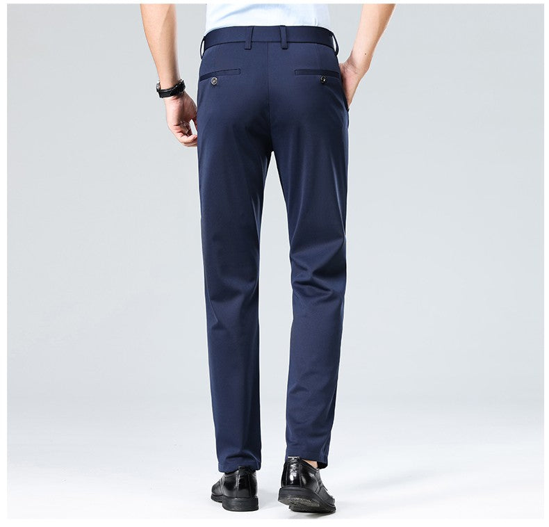 29-42 Men's Summer Thin Fashion Business Casual Suit Pants Long Pants Men's Elastic Straight Sleeve Formal Pants Plus Size