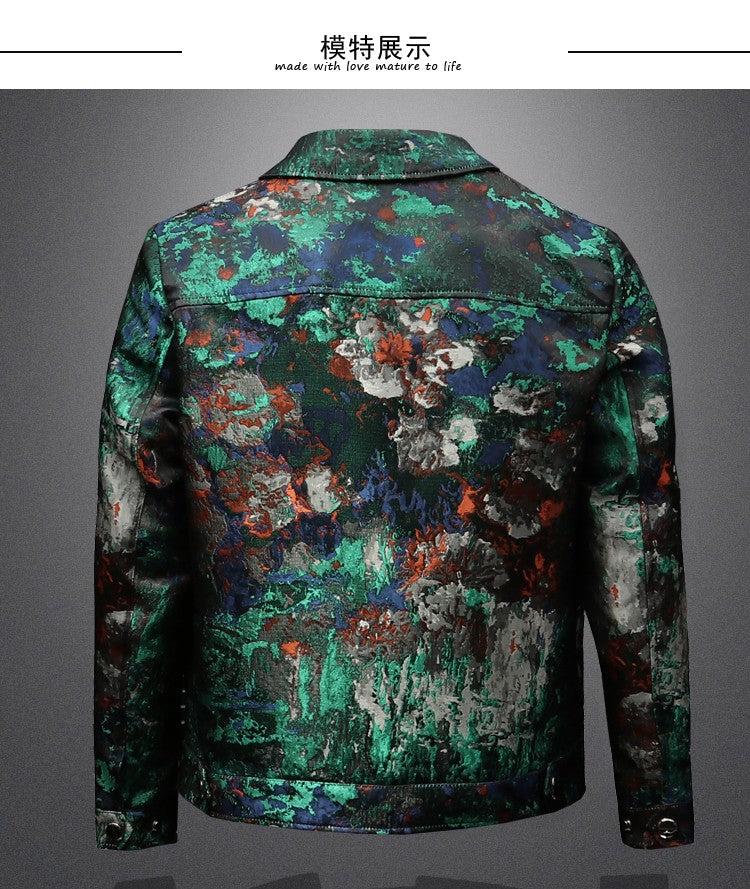 2025 Spring Vintage Jacquard Jacket Men Luxury Casual Business Social Jacket Social Streetwear Bomber Jacket Men Clothing M-4XL