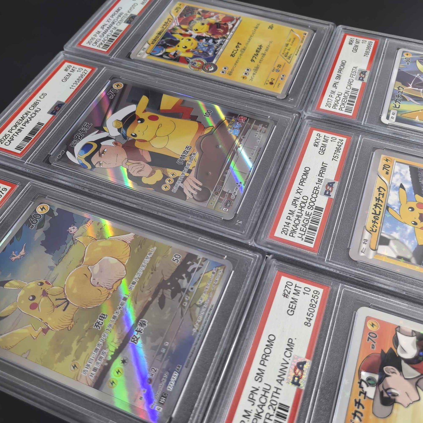 DIY PTCG Cartas de Classificação Coleção de Cartas POKEMON JAPONÊS CHINÊS CBB1 SM PROMO CAPITÃO PIKACHU Cartas de Classificação de 10 Pontos Presente de Jogo