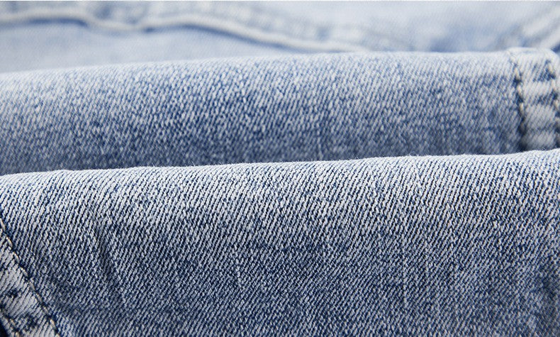 Sets Blue Jean Jackets Men's Fashion Multi Pockets Loose Casual Cotton Vintage Street Cowboy Coats Brand Clothes Denim Pants Men