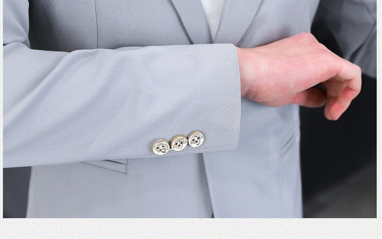 High-quality, fashionable, stylish, versatile and trendy business casual suit men's solid color fitted top