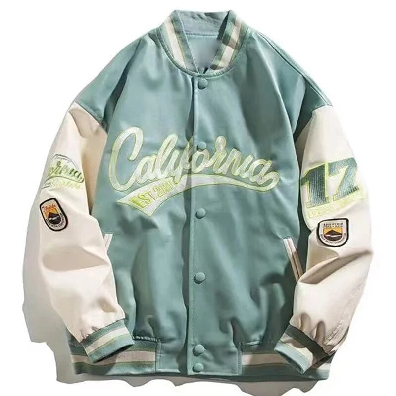 PU Leather Varsity Bomber Jacket Embroidery Pilot Baseball Jacket Men Hip-Hop Streetwear Women 2024 New Harajuku Loose Coats