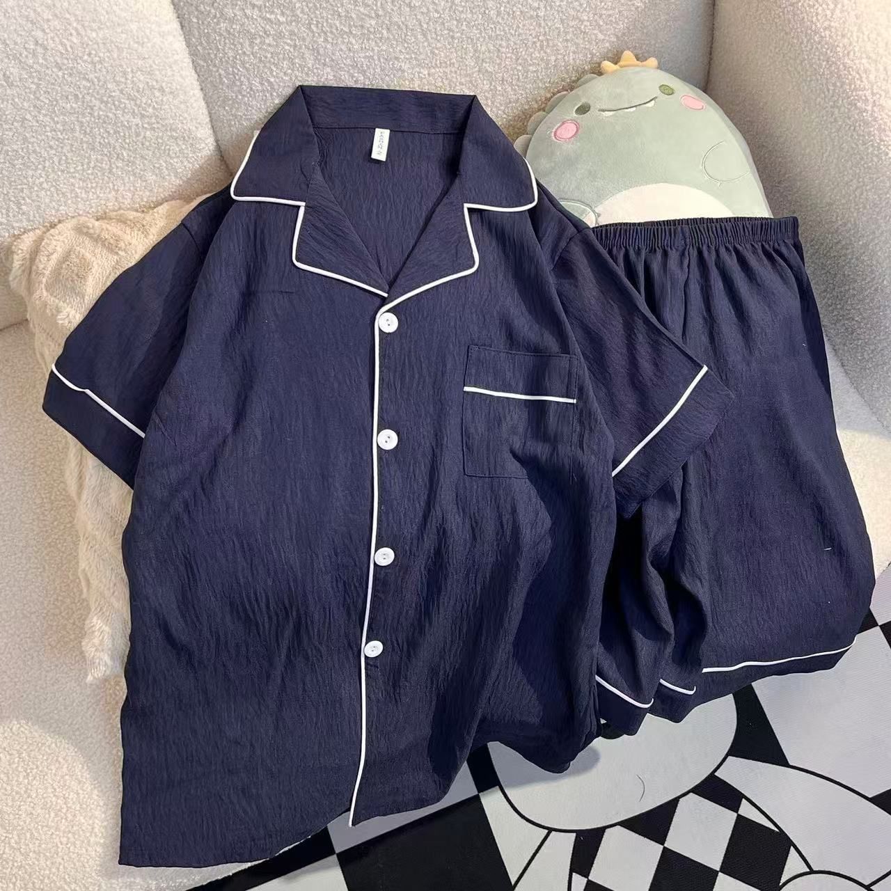 Cloud Cotton Lightweight ort Sve Spwear Men's Summer Home Clothes Thin Fabric Bla ort Pants Simple Youth Sle