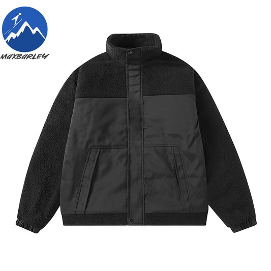 Maxbarley 2025 Winter Cotton Padded Jacket Men Brand Trendy Lambskin Cold-proof Windproof Jacket Casual Camping Ski Fleece Parka