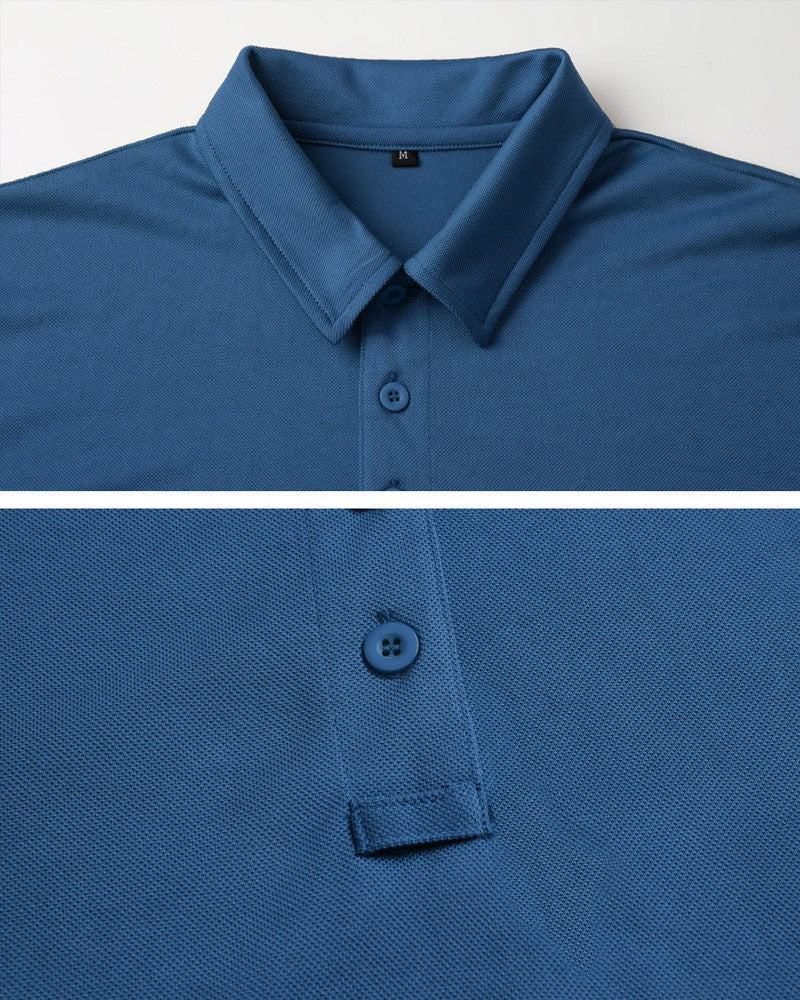 Men's Lightweight Long Sleeve Polo Shirt Performance Tactical Casual Outdoor Hiking Collared Shirts Pique Jersey Golf Shirt