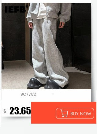 IEFB Men's Wear Spring New Suit Pants Loose Straight Korean Fashion Simple Solid Color Male Casual Trousers Wide Leg 9A6959