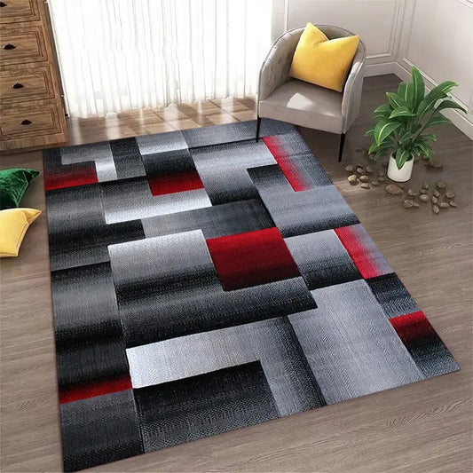 Nordic Style Area Rug Abstract Geometric Carpet Non-Slip Washable Carpet for Living Room Bedroom and Home Decor Floor Mat